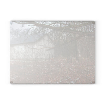 U R There Photography Norway Lake Road Hidden White Rustic Farmhouse Tempered-Glass Cutting Board