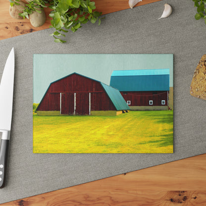 U R There Photography Baldwin Barn Brothers I Rustic Farmhouse Tempered-Glass Cutting Board