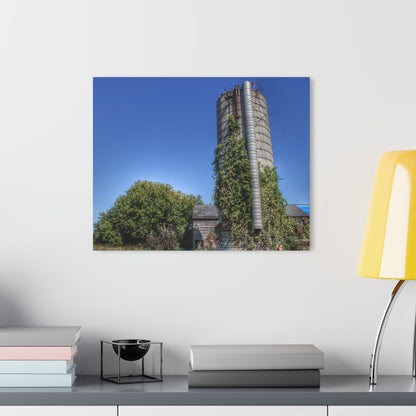 U R There Photography Bordman Road Old Grey and Silo I Rustic Farmhouse Acrylic Wall Print