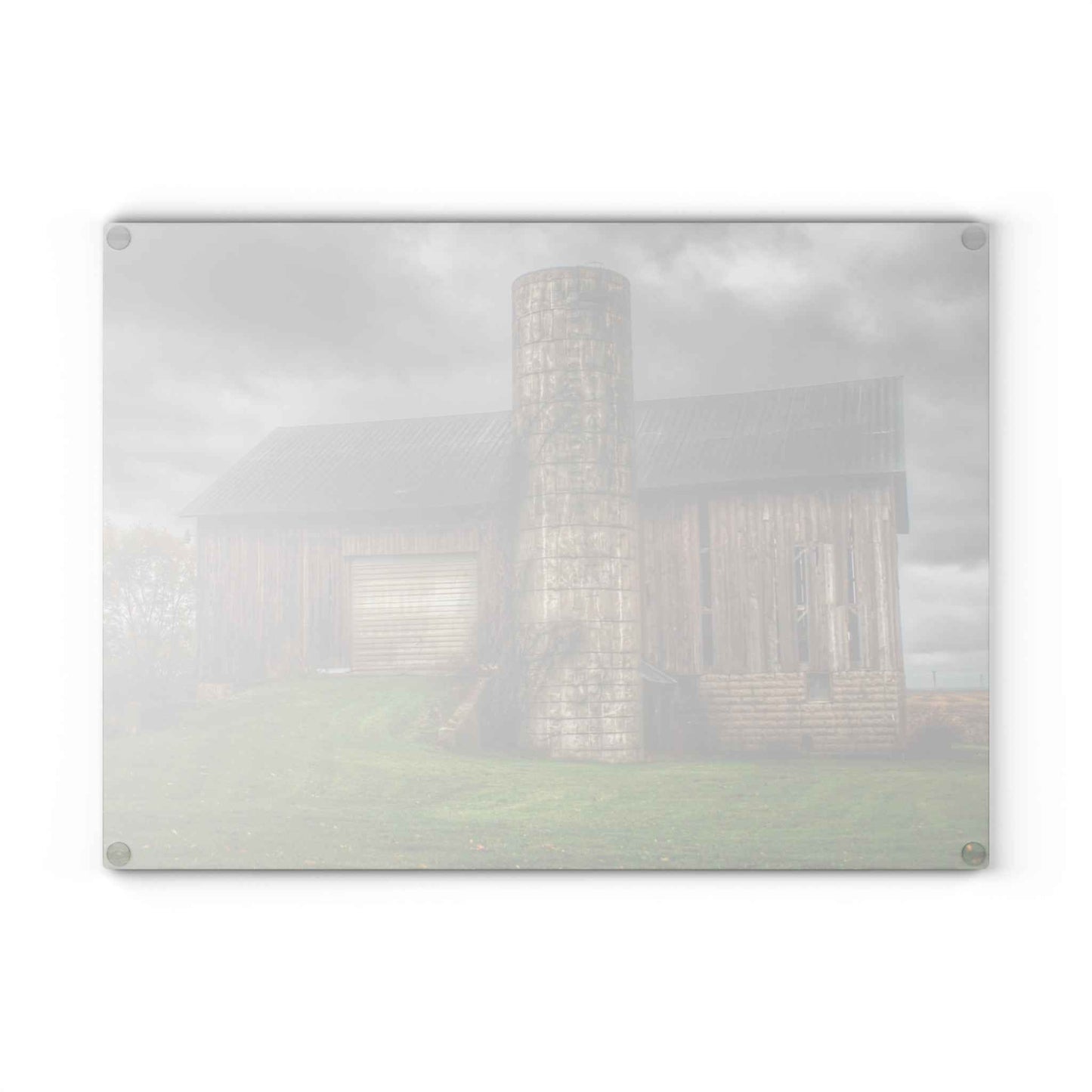 U R There Photography Gilford Grey I Rustic Farmhouse Tempered-Glass Cutting Board