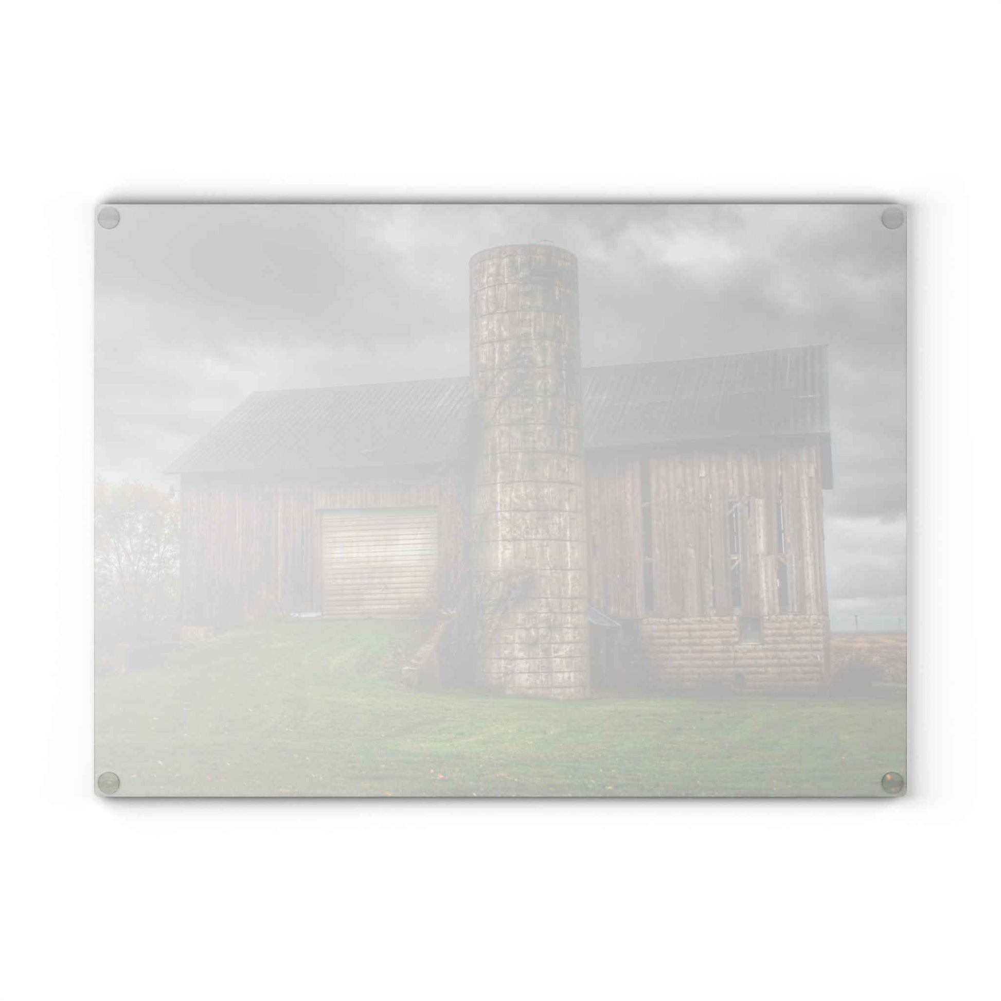 U R There Photography Gilford Grey I Rustic Farmhouse Tempered-Glass Cutting Board