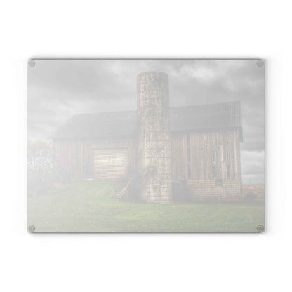 U R There Photography Gilford Grey I Rustic Farmhouse Tempered-Glass Cutting Board