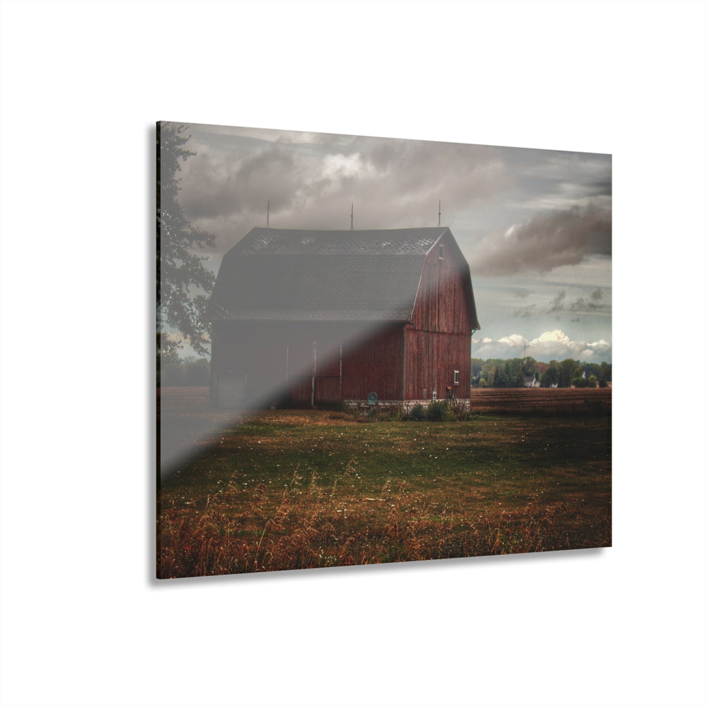 U R There Photography Fairgrove-Deckerville Red Rustic Farmhouse Acrylic Wall Print