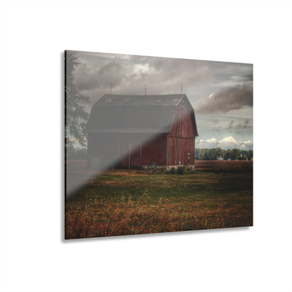 U R There Photography Fairgrove-Deckerville Red Rustic Farmhouse Acrylic Wall Print