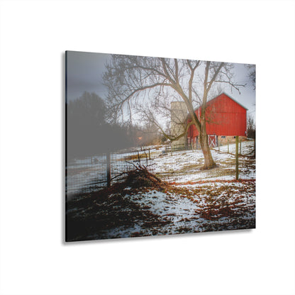 U R There Photography LeValley Road Red and Silo Rustic Farmhouse Acrylic Wall Print