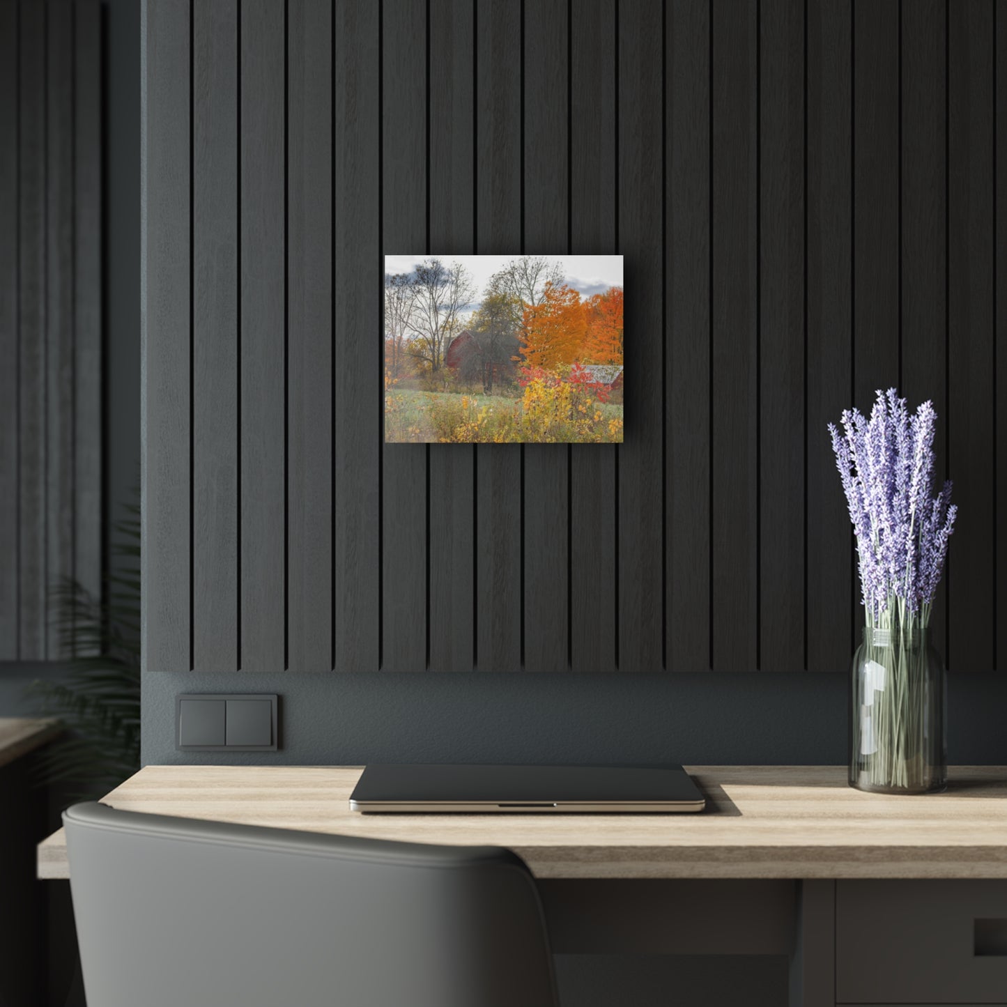 U R There Photography Bowers Hidden Red Rustic Farmhouse Acrylic Wall Print