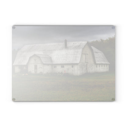 U R There Photography Milliman Road White Rustic Farmhouse Tempered-Glass Cutting Board