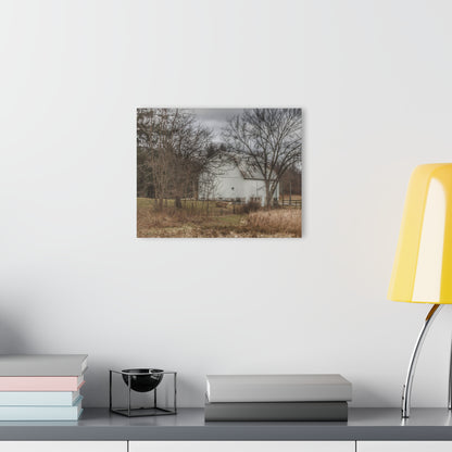 U R There Photography Oakwood Road White II Rustic Farmhouse Acrylic Wall Print