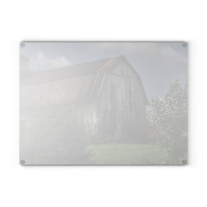 U R There Photography Columbiaville Grey Rustic Farmhouse Tempered-Glass Cutting Board