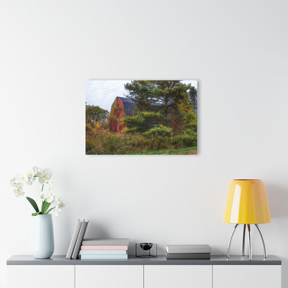 U R There Photography Green Corners Road Hidden Red Rustic Farmhouse Acrylic Wall Print