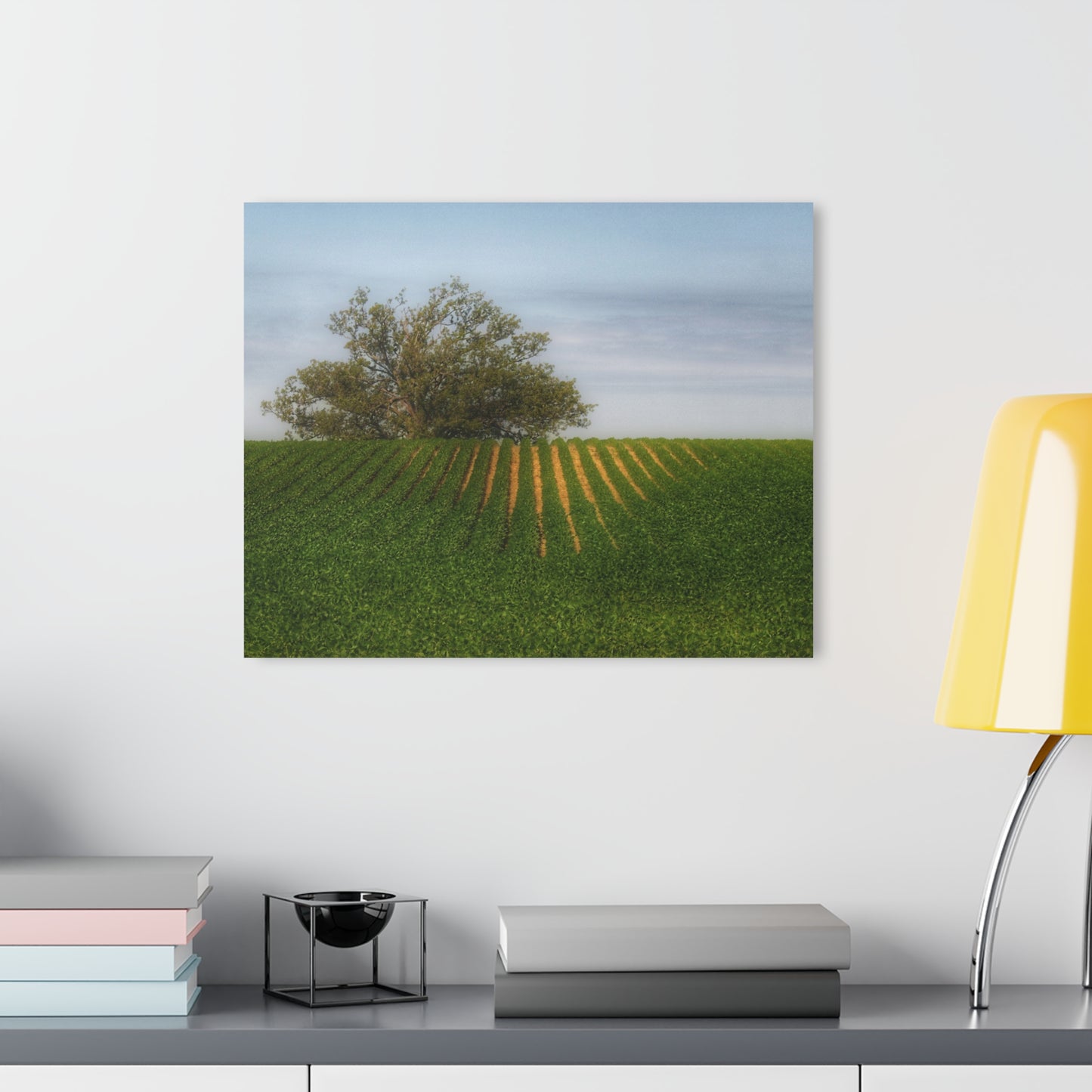 U R There Photography Tree Overlooking Farm Field Rustic Farmhouse Acrylic Wall Print