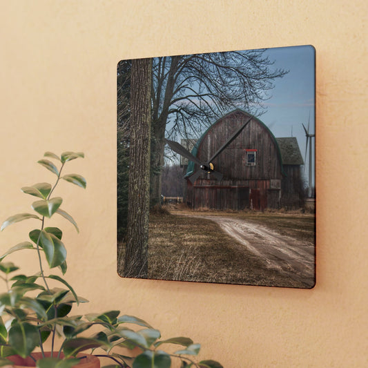 U R There Photography Barn of Deckerville Road Rustic Farmhouse Acrylic Analog Wall Clock