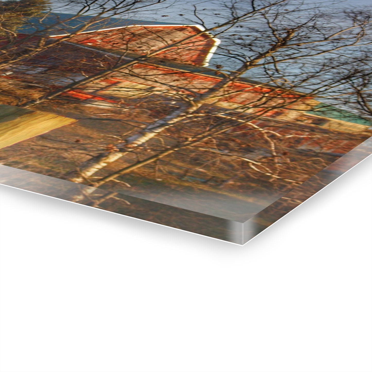 U R There Photography Marathon Road Hillside Red I Rustic Farmhouse Acrylic Wall Print