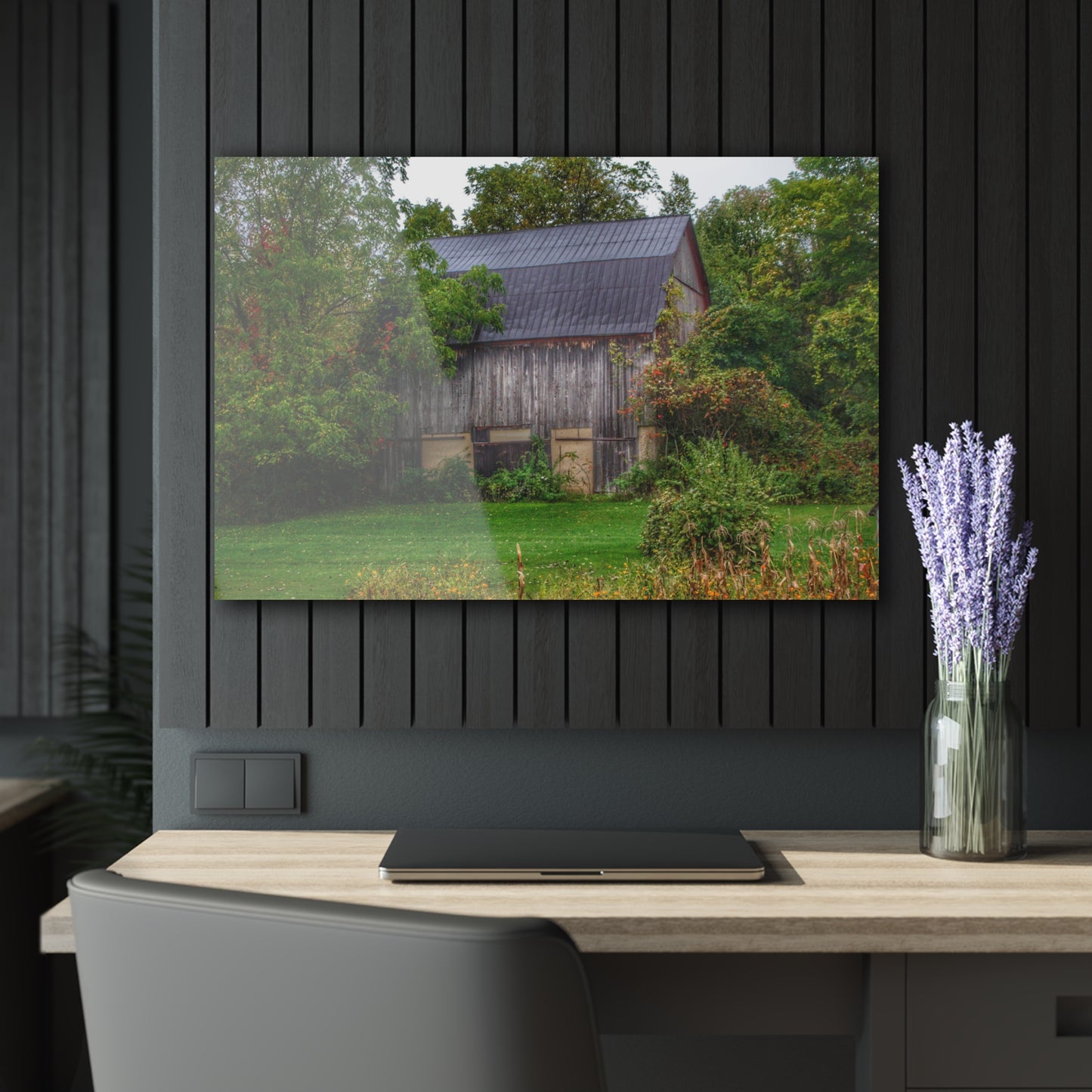 U R There Photography North Lake Road Hidden Grey Rustic Farmhouse Acrylic Wall Print