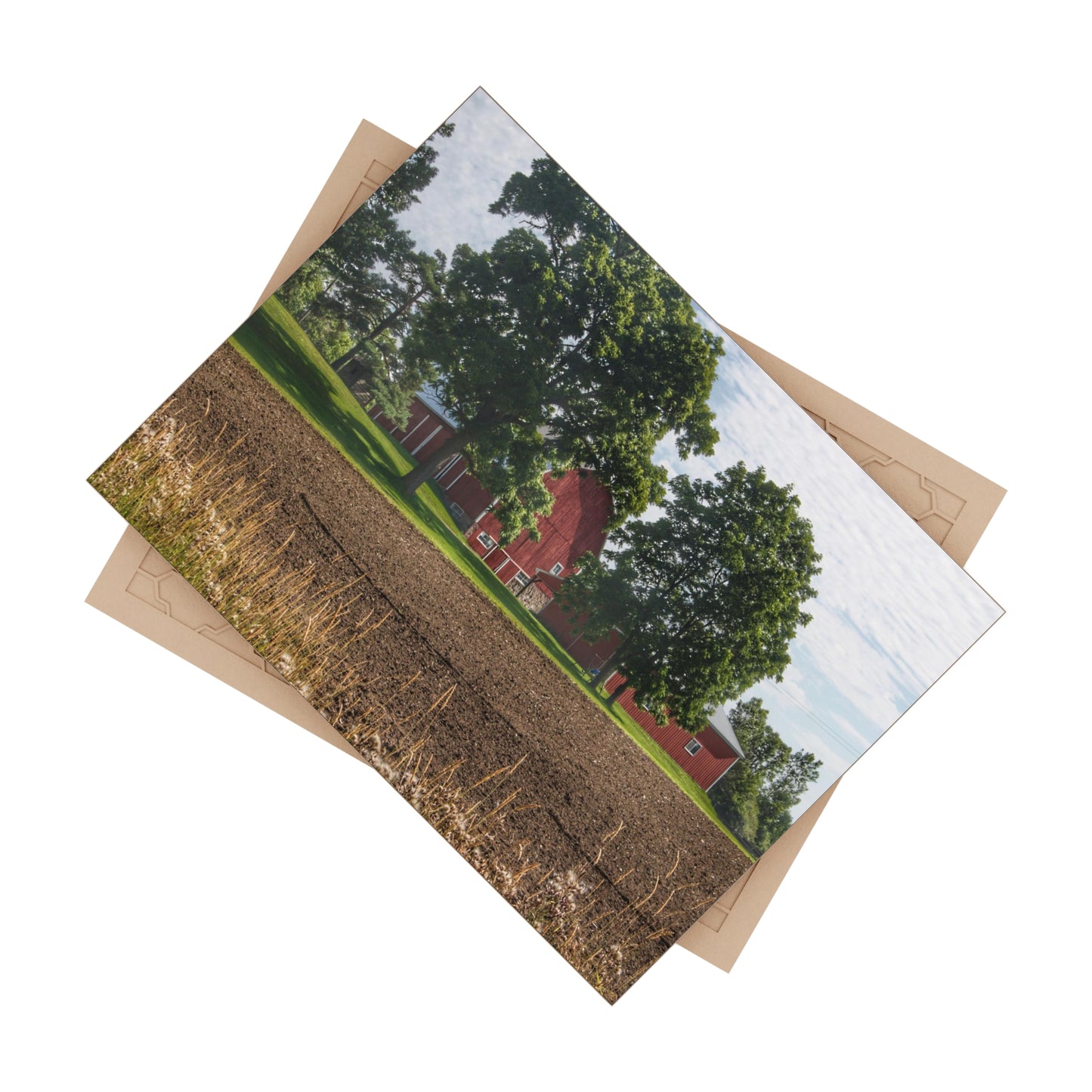 U R There Photography Catlin Road Red II Rustic Farmhouse Decorative Ceramic Tile