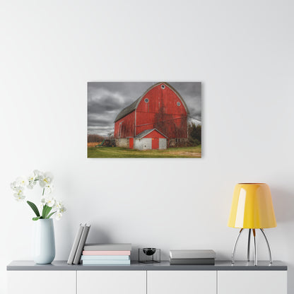 U R There Photography Slattery Road Fieldstone Red Rustic Farmhouse Acrylic Wall Print