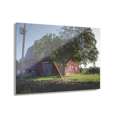 U R There Photography Rochester Road Hidden Red Rustic Farmhouse Acrylic Wall Print