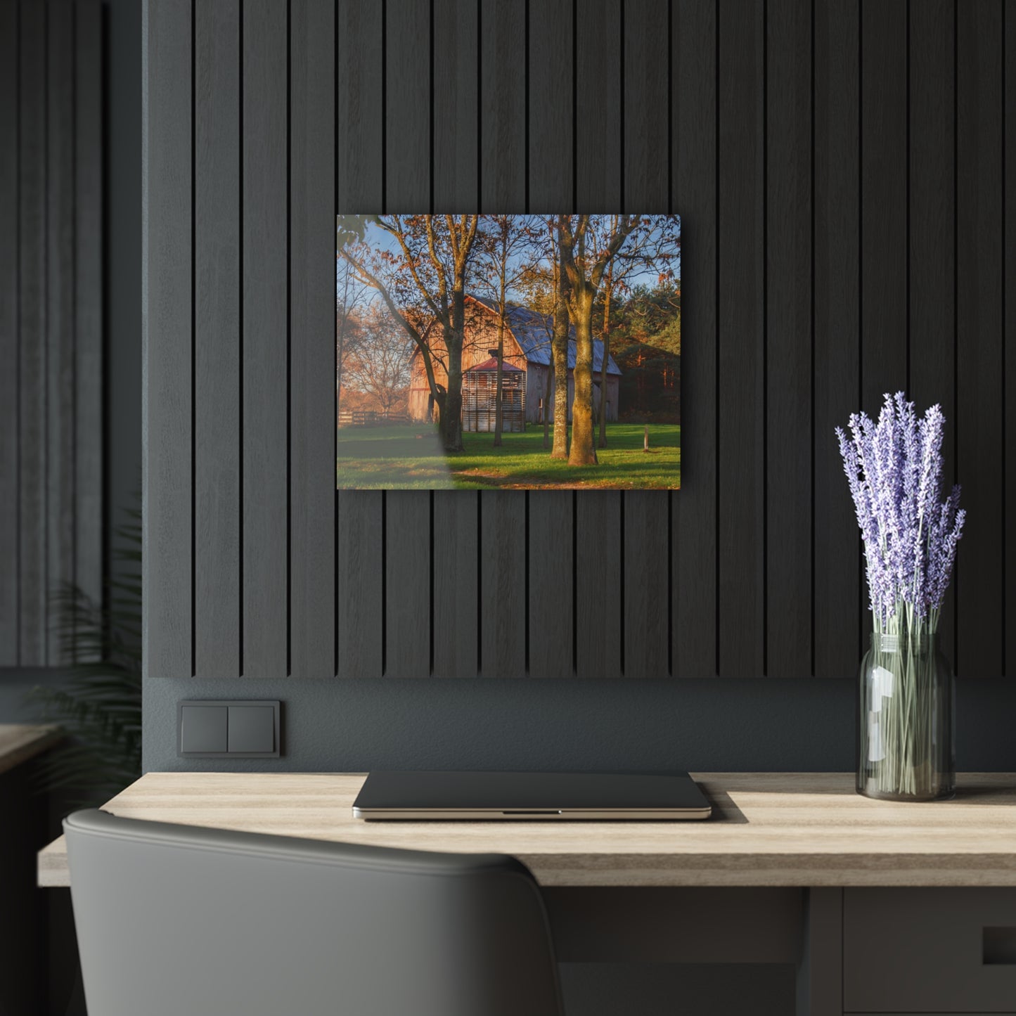 U R There Photography Hunters Creek Hidden Red Rustic Farmhouse Acrylic Wall Print