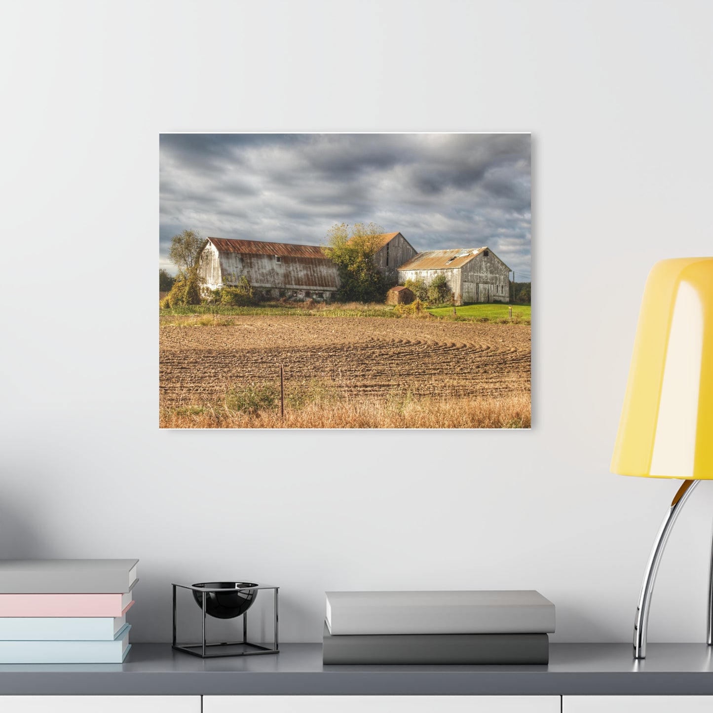 U R There Photography Newark Road Whites Rustic Farmhouse Acrylic Wall Print