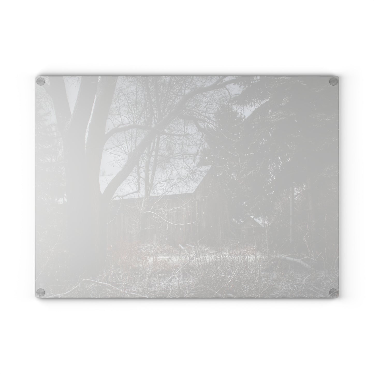 U R There Photography Willard Road Hidden Grey Rustic Farmhouse Tempered-Glass Cutting Board