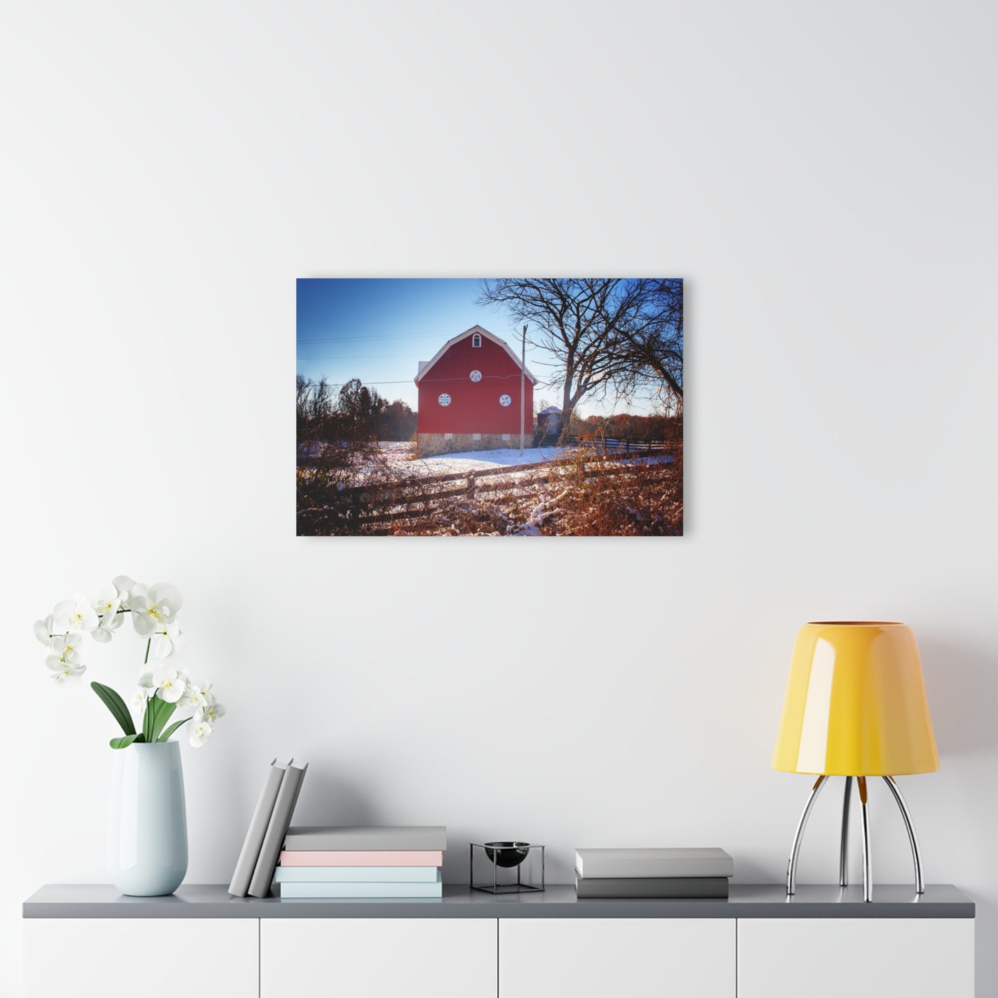 U R There Photography Groveland Red Rustic Farmhouse Acrylic Wall Print