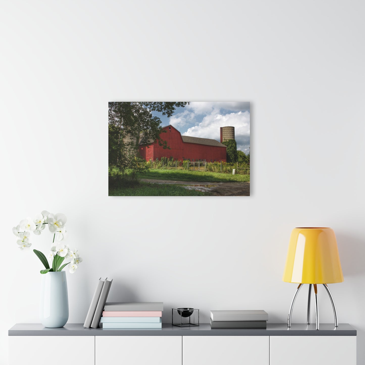 U R There Photography Metamora Road Red Rustic Farmhouse Acrylic Wall Print