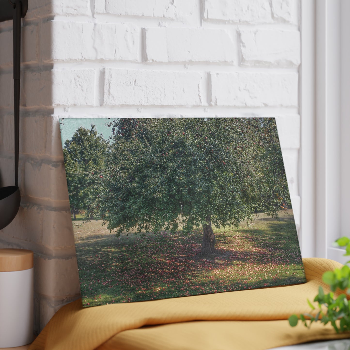 U R There Photography Apple Tree and Apples Rustic Farmhouse Tempered-Glass Cutting Board