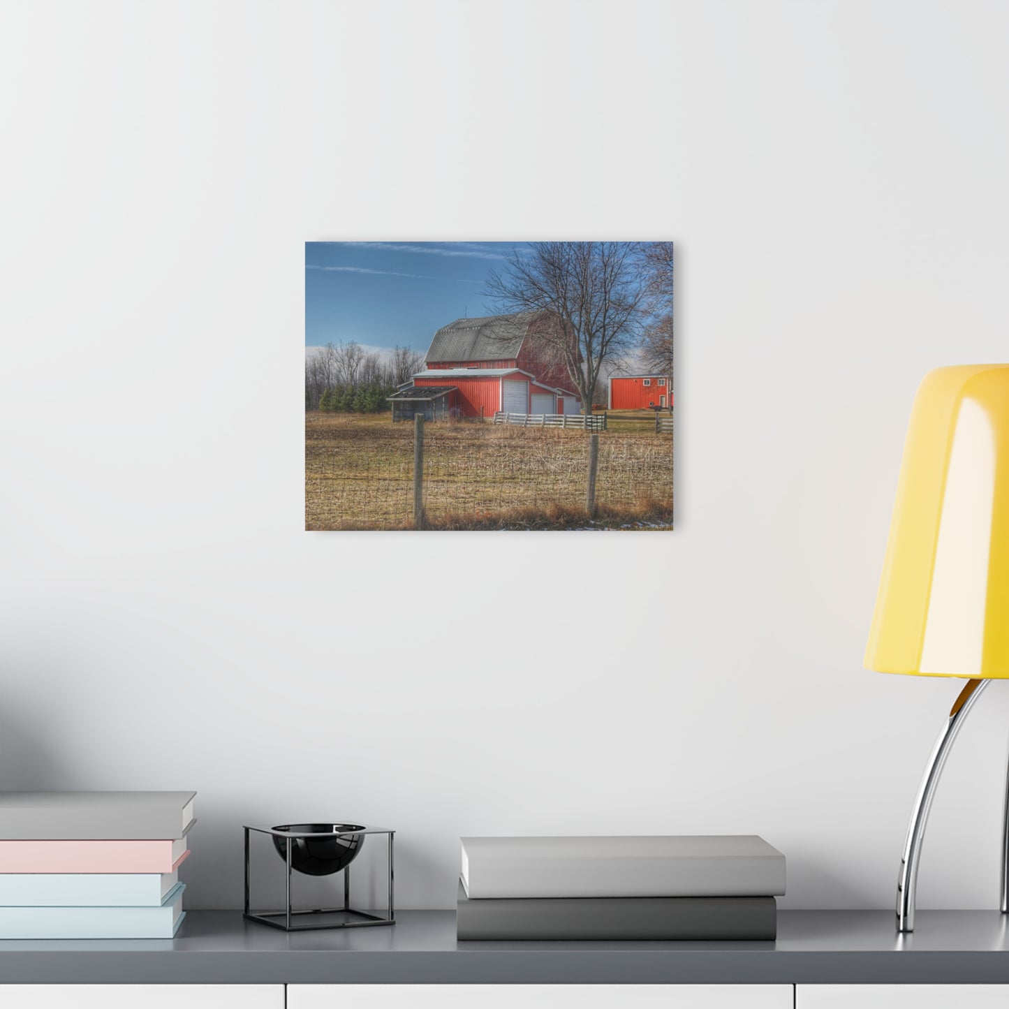 U R There Photography Clifford Road Red II Rustic Farmhouse Acrylic Wall Print