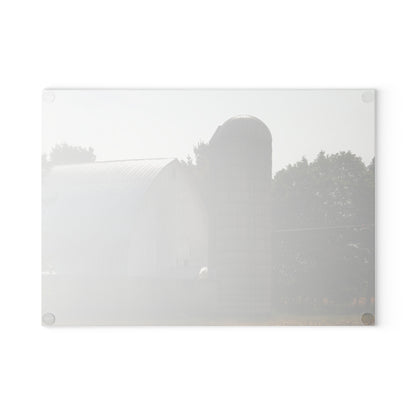 U R There Photography Grey Quonset Barn Rustic Farmhouse Tempered-Glass Cutting Board