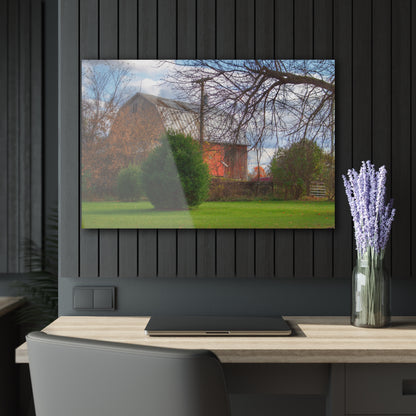 U R There Photography Millis Road Hidden Red Rustic Farmhouse Acrylic Wall Print