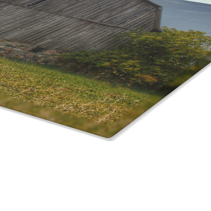 U R There Photography Cat Lake Grey II Rustic Farmhouse Tempered-Glass Cutting Board