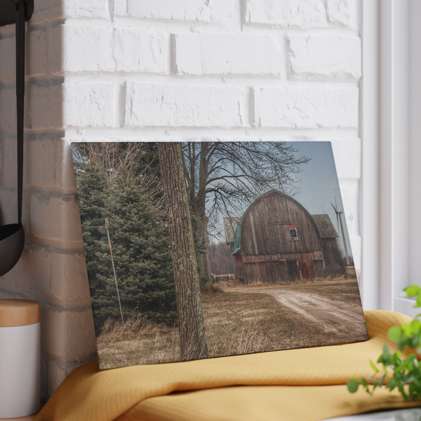 U R There Photography Barn of Deckerville Road Rustic Farmhouse Tempered-Glass Cutting Board