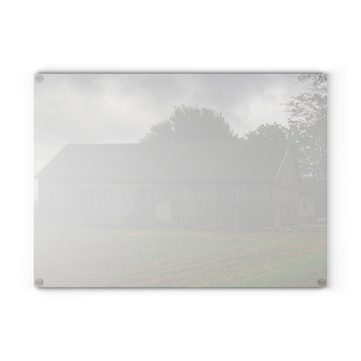 U R There Photography Weaver Road Grey Rustic Farmhouse Tempered-Glass Cutting Board