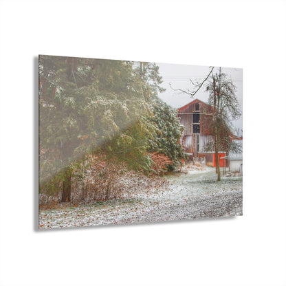 U R There Photography Lum Hidden Red Rustic Farmhouse Acrylic Wall Print