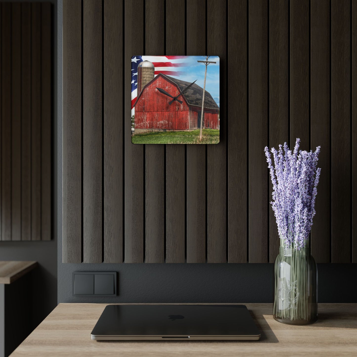 U R There Photography An American Farm I Rustic Farmhouse Acrylic Analog Wall Clock