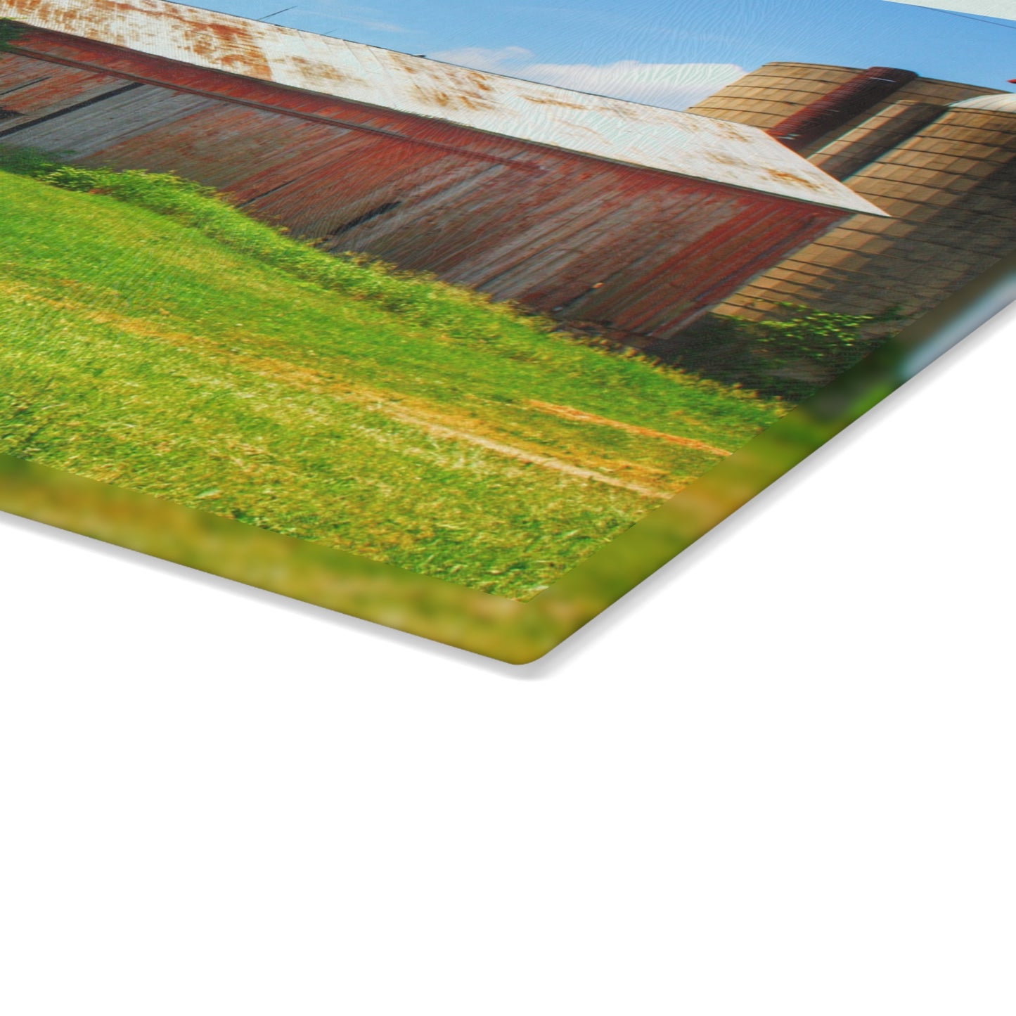 U R There Photography Marlette Red I Rustic Farmhouse Tempered-Glass Cutting Board