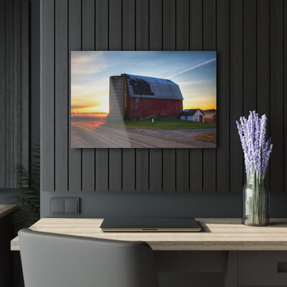 U R There Photography Haines Road Red at Sunrise Rustic Farmhouse Acrylic Wall Print