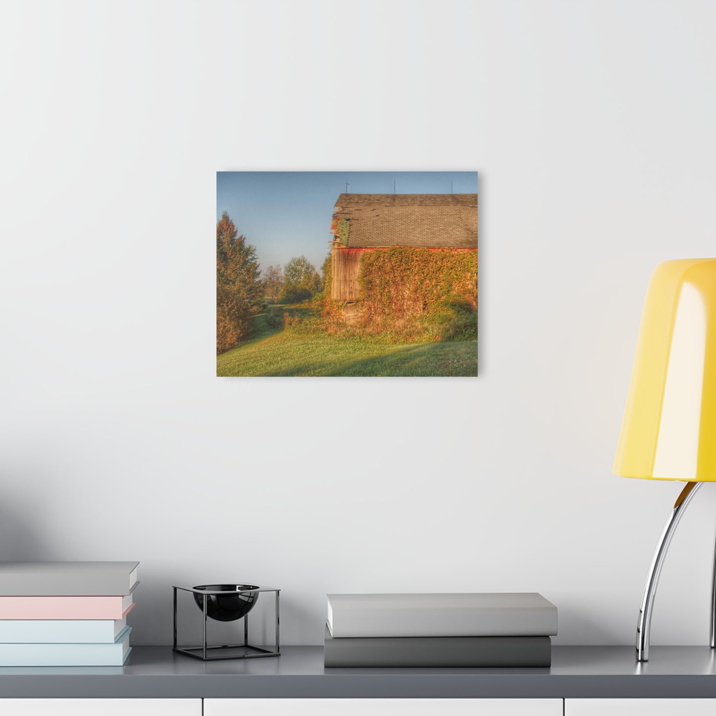 U R There Photography Bearanger Road Red Rustic Farmhouse Acrylic Wall Print