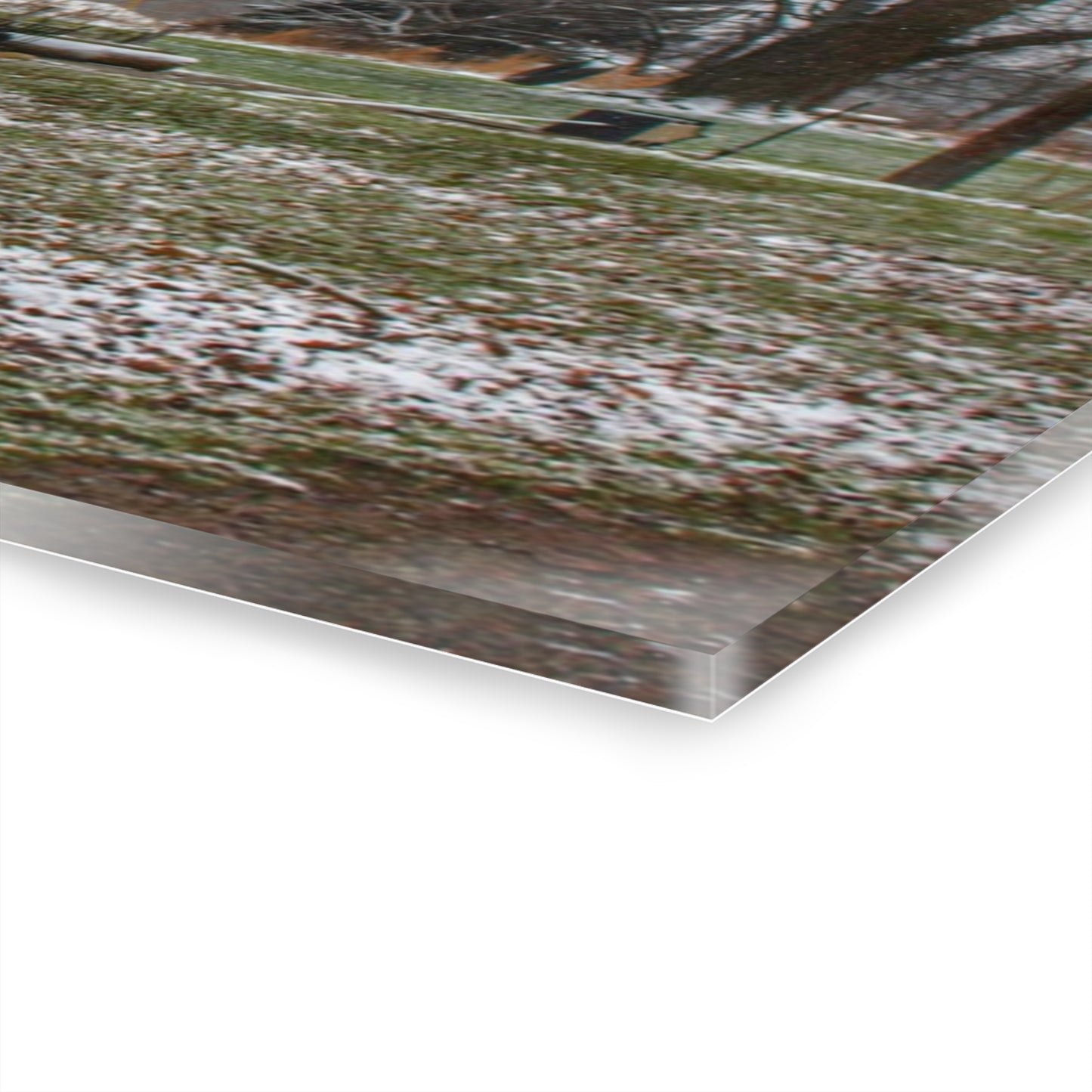 U R There Photography Bishop Road Winter Red Rustic Farmhouse Acrylic Wall Print
