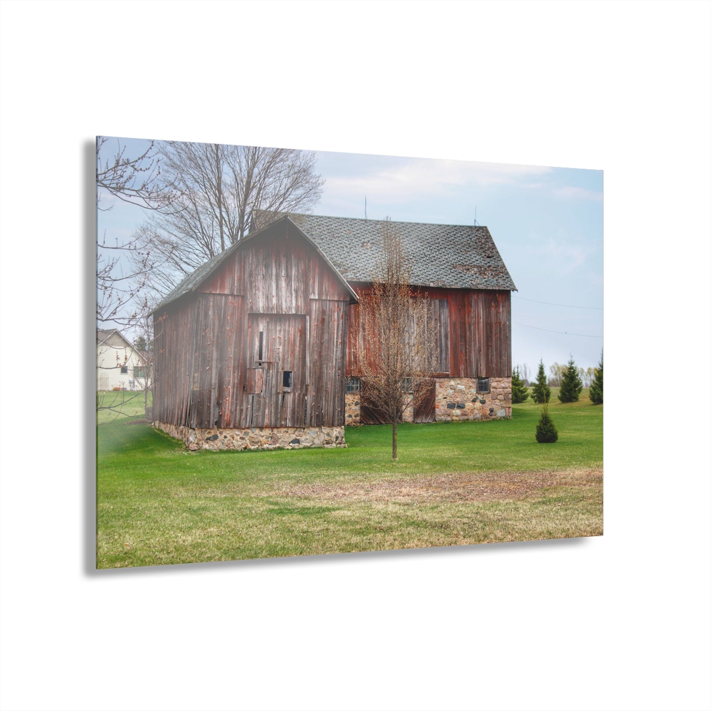 U R There Photography Millington Road Stone Grey Rustic Farmhouse Acrylic Wall Print