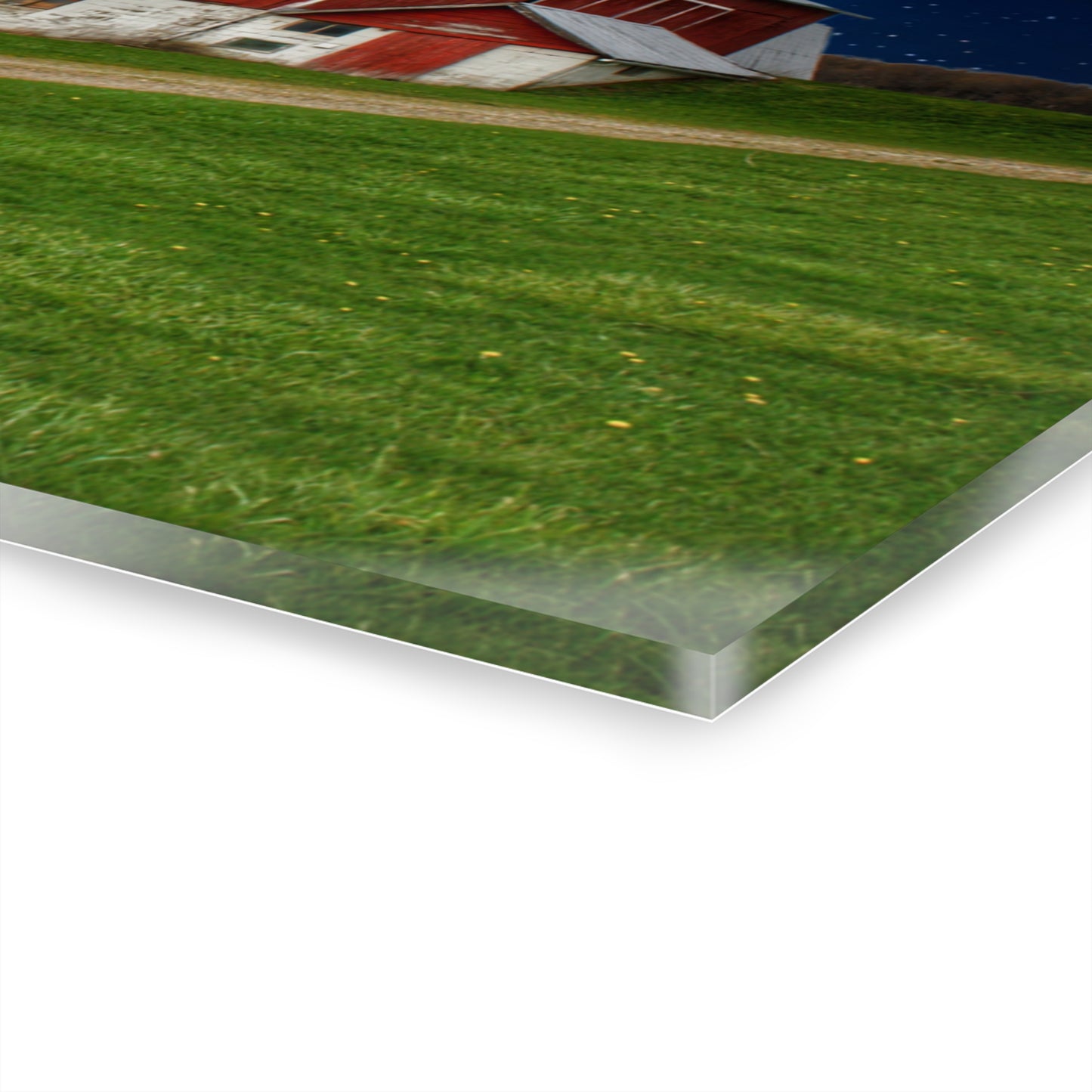 U R There Photography Fostoria Red in the Moonlight Rustic Farmhouse Acrylic Wall Print