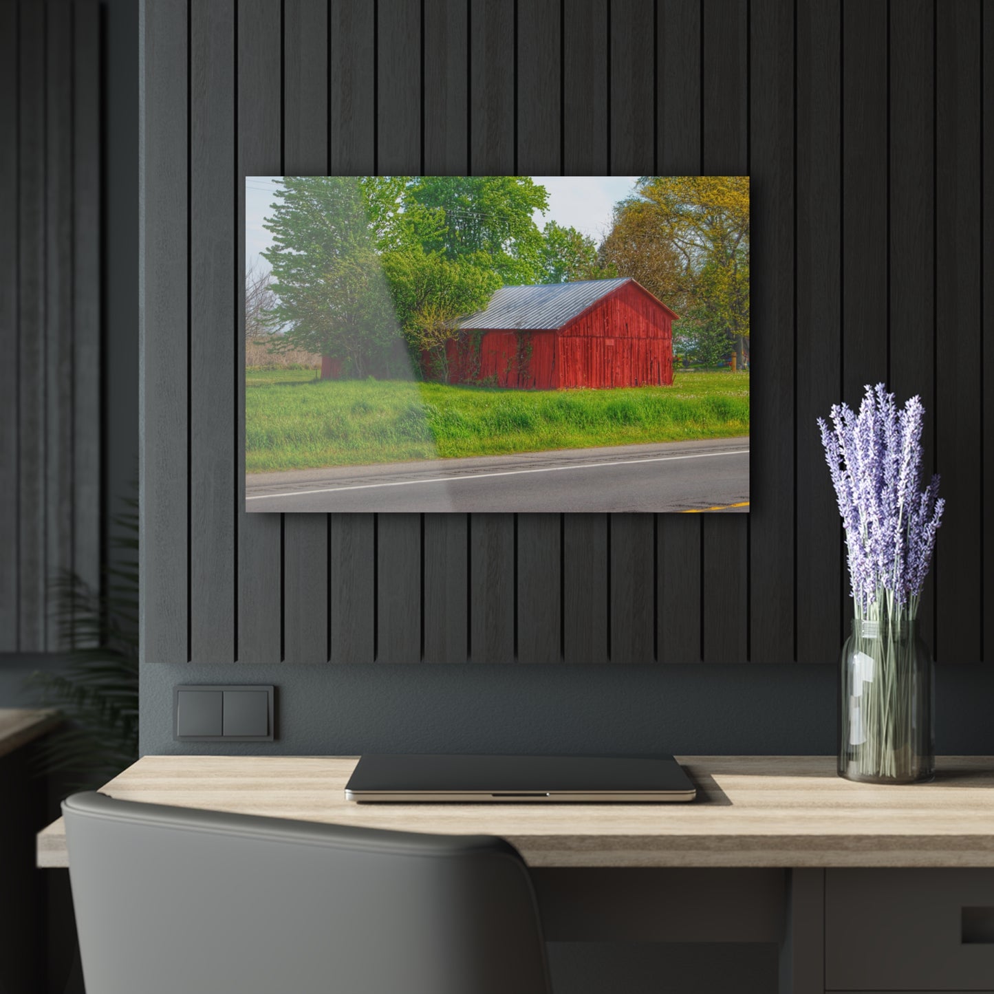 U R There Photography M-25 Little Red Rustic Farmhouse Acrylic Wall Print