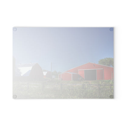 U R There Photography Mount Morris Road Farm and Horse Rustic Farmhouse Tempered-Glass Cutting Board