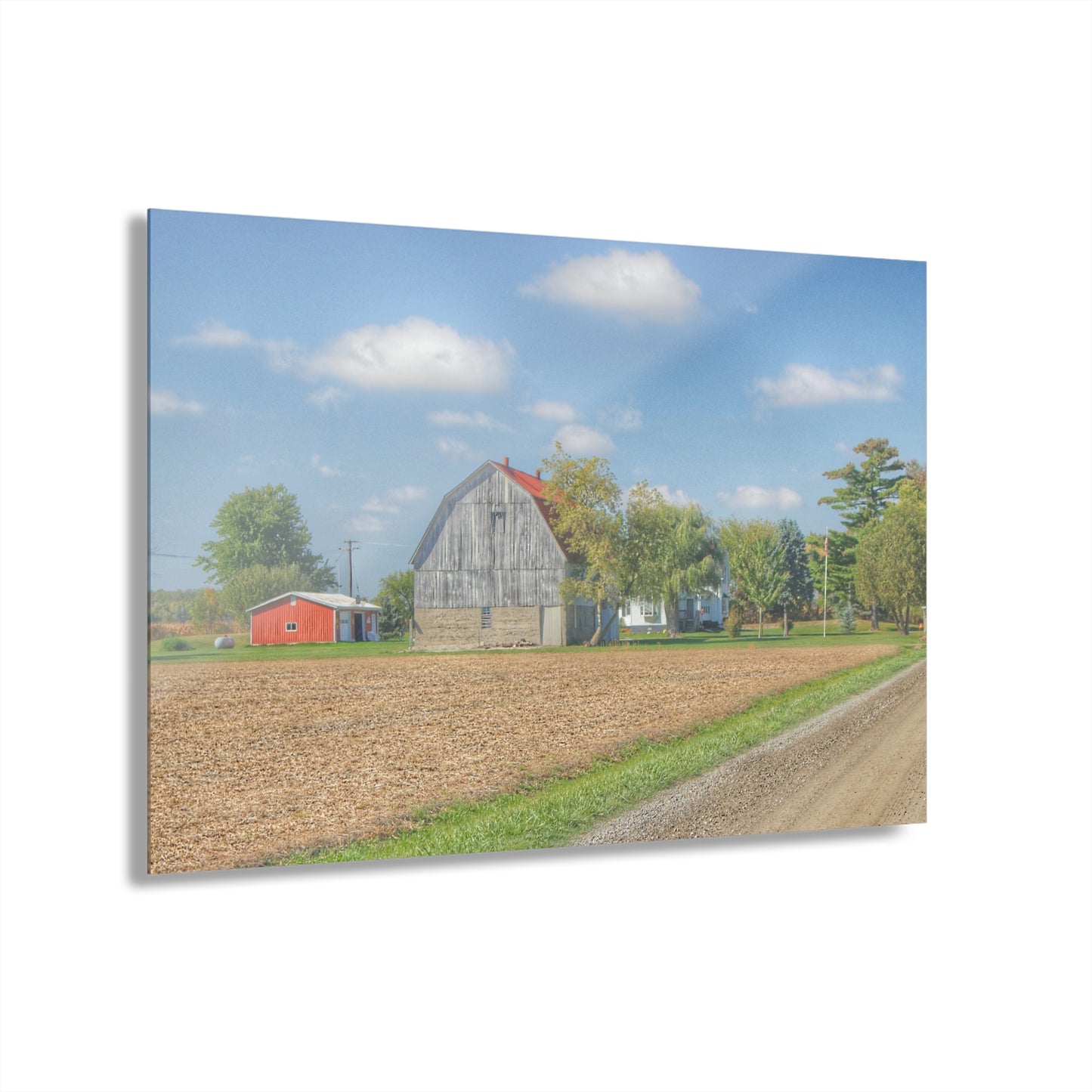U R There Photography Sheridan Line Road Grey I Rustic Farmhouse Acrylic Wall Print