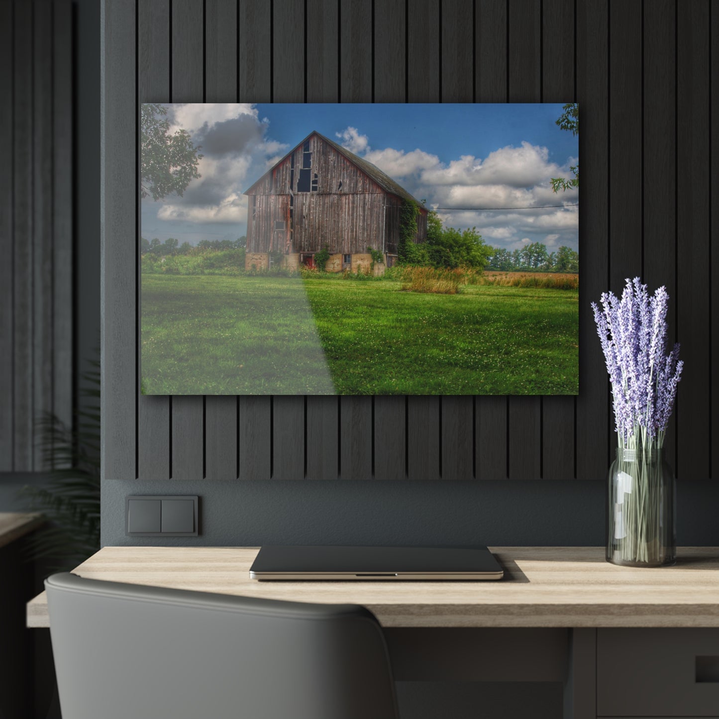 U R There Photography Bohms Road Grey II Rustic Farmhouse Acrylic Wall Print
