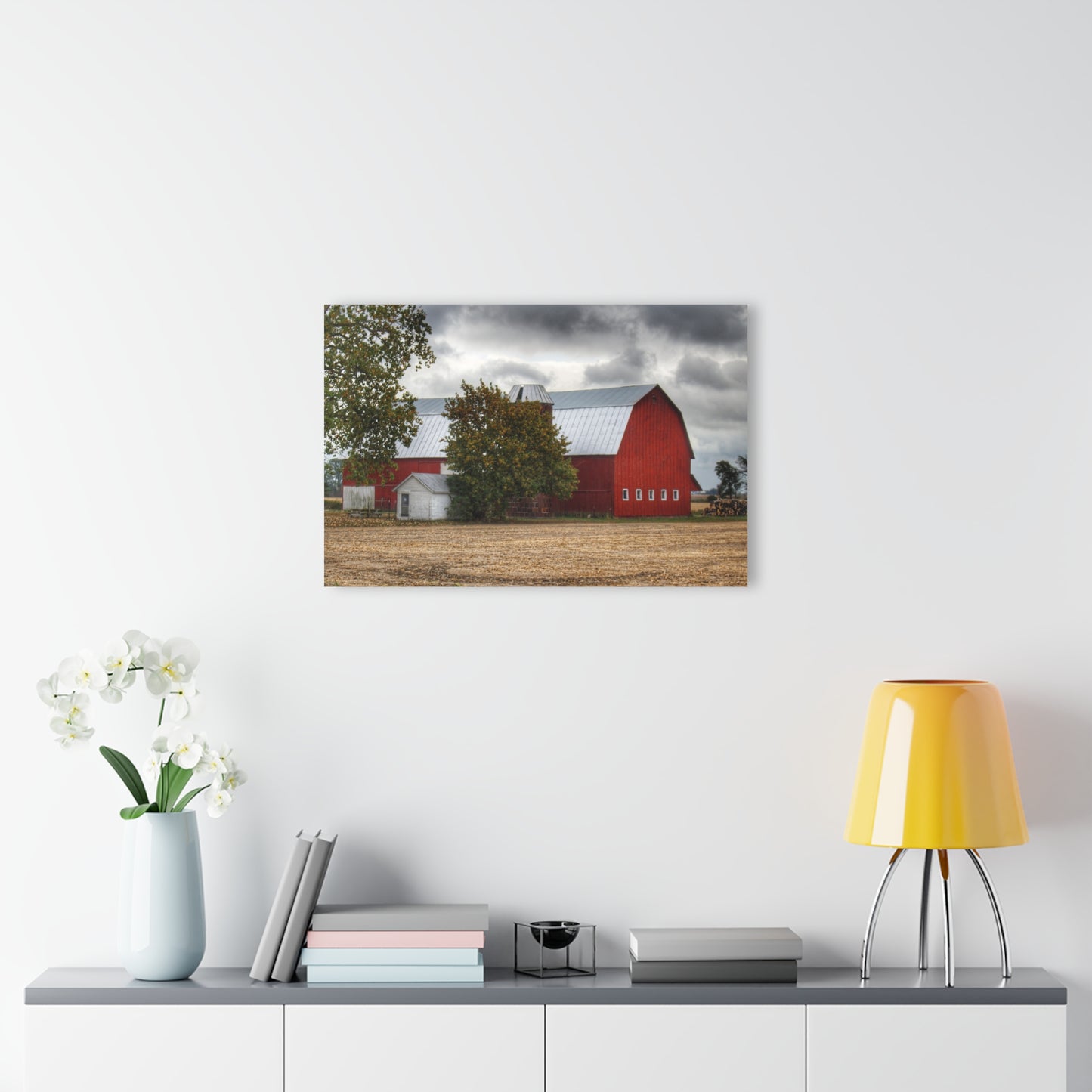 U R There Photography Wadsworth Road Red Rustic Farmhouse Acrylic Wall Print