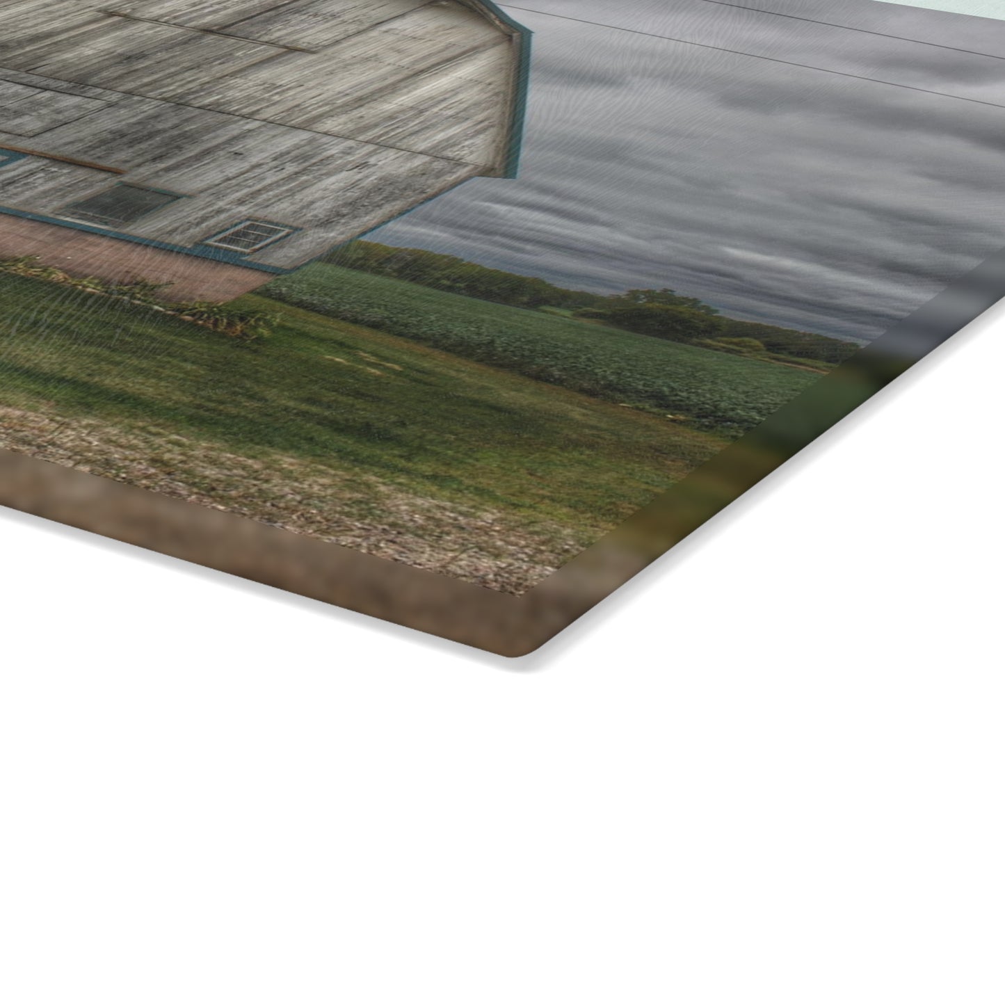 U R There Photography Bristol Road White I Rustic Farmhouse Tempered-Glass Cutting Board