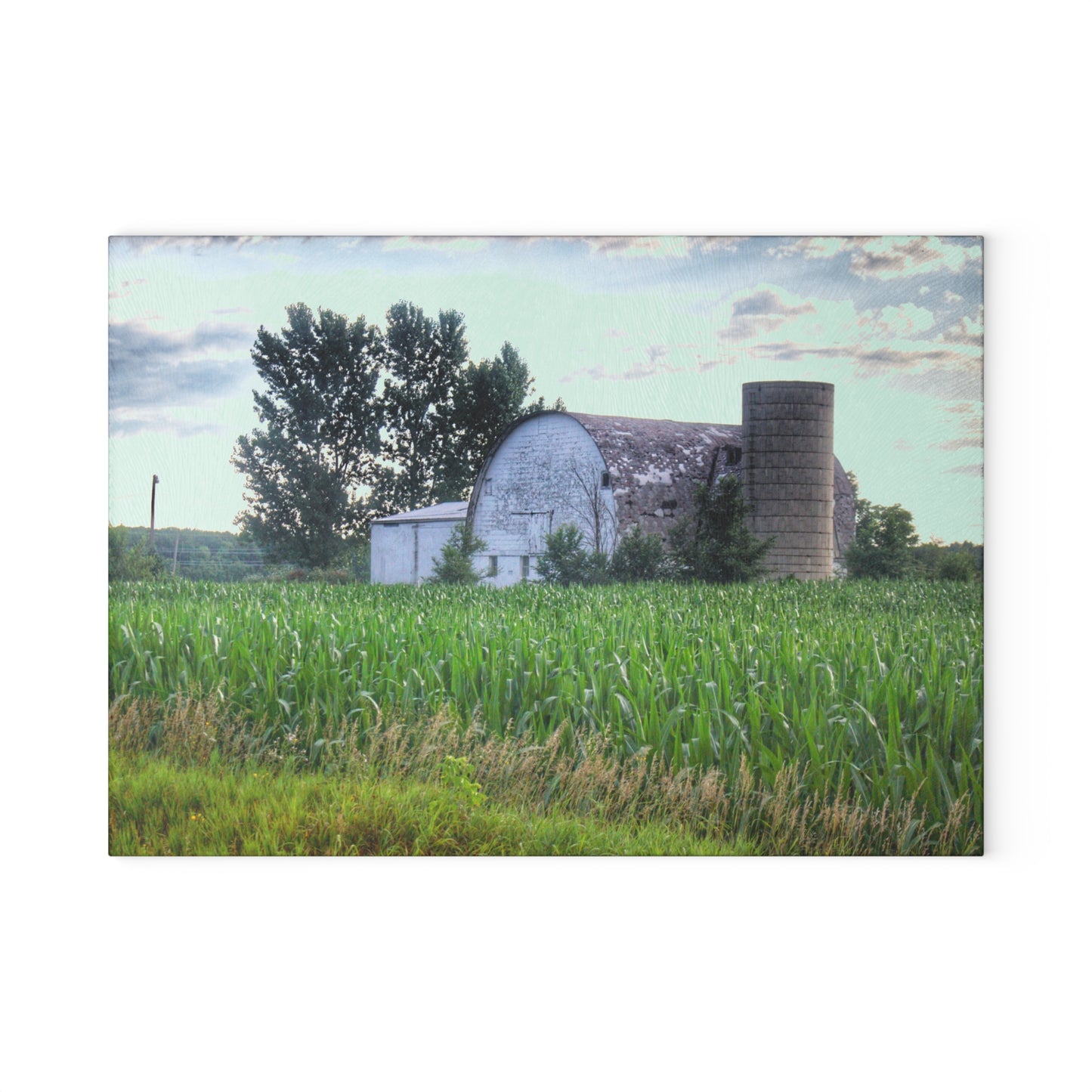 U R There Photography Genesee Road White Rustic Farmhouse Tempered-Glass Cutting Board