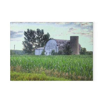 U R There Photography Genesee Road White Rustic Farmhouse Tempered-Glass Cutting Board