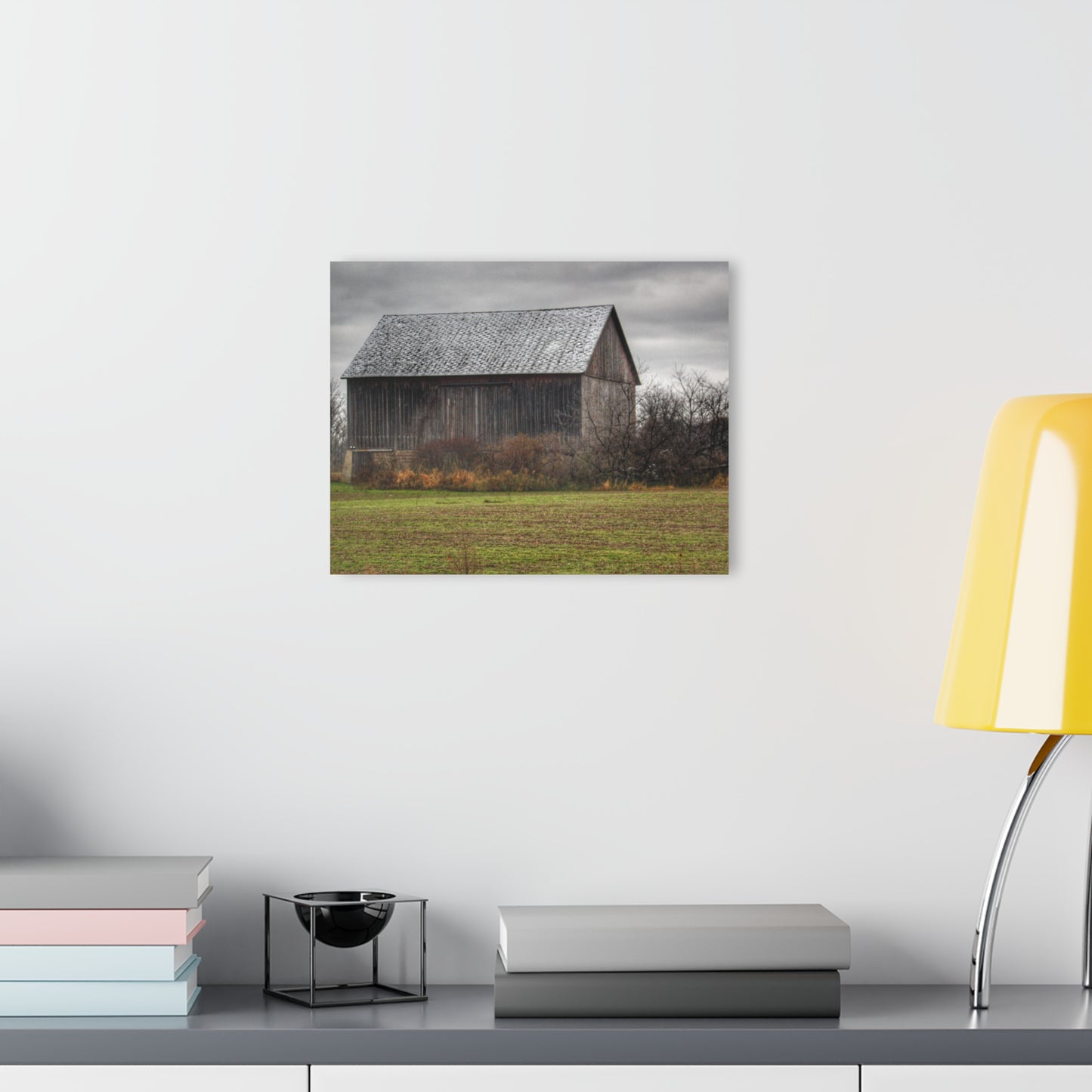 U R There Photography Brown City Road Grey Rustic Farmhouse Acrylic Wall Print